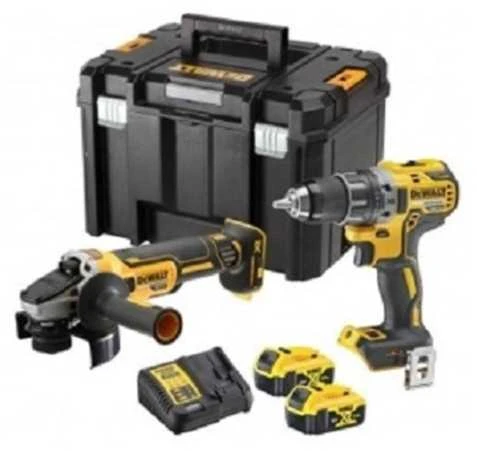DEWALT įrankių rinkinys DCK2020P2T (DCD791 + DCG405), 18V, 2x5.0Ah, TSTAK lagaminas
