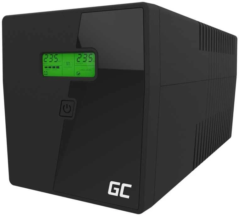 Nepertraukiamo maitinimo šaltinis Green Cell Uninterruptible Power Supply UPS 1000VA 600W with LCD Display | EU VERSION | 2x Schuko 2x IEC Sockets