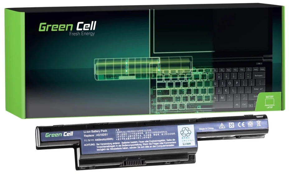 Green Cell Žalias Cell GREENCELL AC06 Baterija Žalias Cell AS10D skirta Acer Aspire su serii 5733 5742G 5750 5750G AS10D31