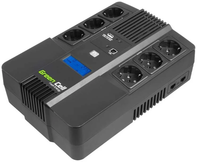 Green Cell Žalias Cell GREENCELL UPS07 UPS Žalias Cell AiO su LCD 800VA