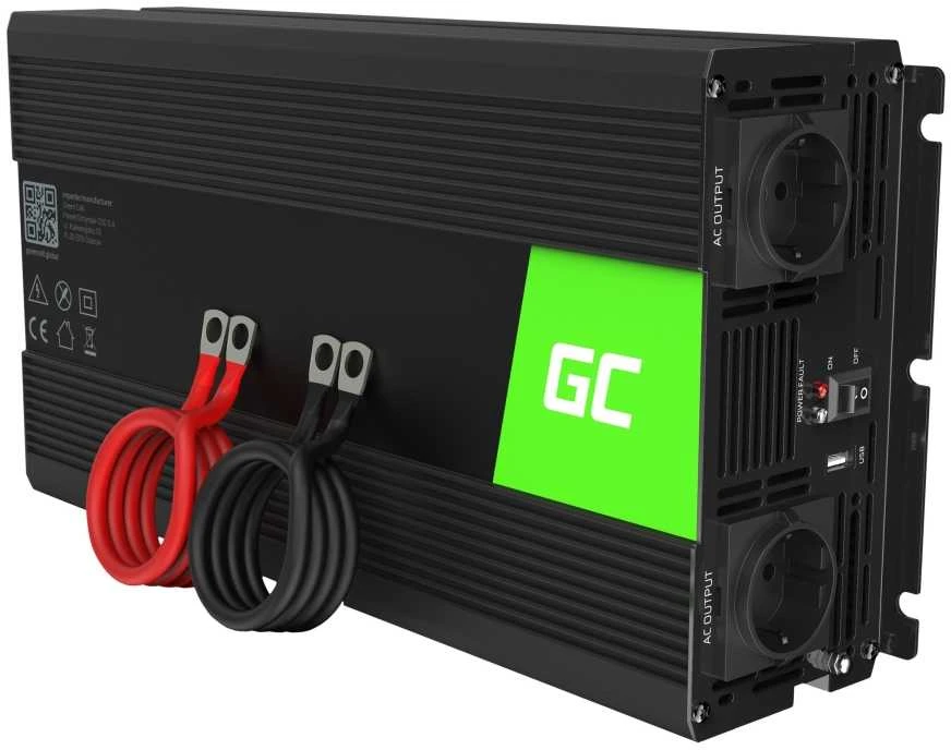 Green Cell Žalias Cell Inverteris 24V/230V 1500W/3000W Sinusinė išėjimo įtampa Žalias Cell