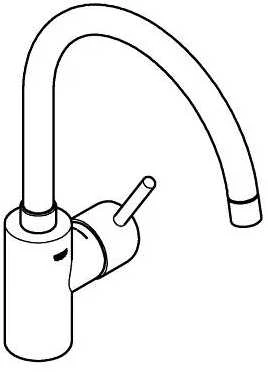 Grohe Concetto paaukštintas praustuvo maišytuvas. nerūd. plienas