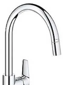 Grohe virtuves izlietnes maisītājs ar izvelkamu dušu BauEdge, hroms