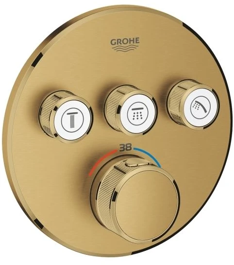 Grohe Virštinkinė dušo maišytuvo dalis Grohtherm Smartcontrol, 3 valdikliai, brushed cool sunrise