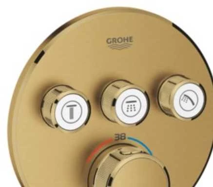 Grohe Virštinkinė dušo maišytuvo dalis Grohtherm Smartcontrol, 3 valdikliai, brushed cool sunrise
