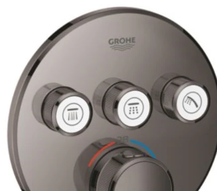 Grohe Virštinkinė maišytuvo SmartControl dalis, 3 valdikliai, hard graphite spalva