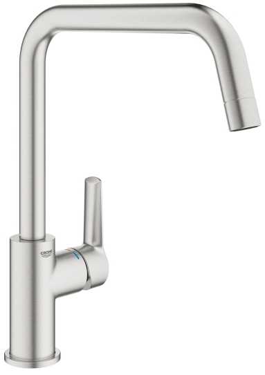 GROHE 30470DC0, Standartinis, Plienas, Svirtinės rankenos, Vienguba, Super plienas, U tipo