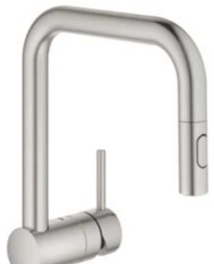 Grohe virtuves izlietnes maisītājs ar izvelkamu dušu Minta, supersteel