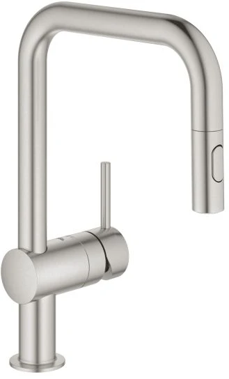Grohe virtuves izlietnes maisītājs ar izvelkamu dušu Minta, supersteel