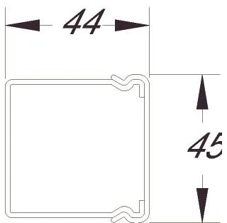 Hager Polo BA64004007030B tehaselito šukuotas kanalas BA6 40x40mm PVC pilkas BA64004007030B /2m/