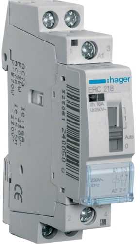 Hager ERC218, pilkas, 1–10 mm², 230 V, 50 Hz, 16 A, 17,85 x 60 x 83 mm