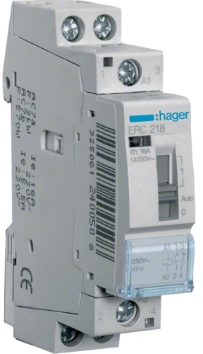 Hager ERC218 montavimo relė 16 A 1 NO + 1 NC 230 V
