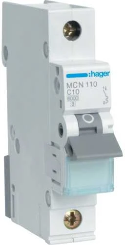 HAGER GRANDINĖS IŠJUNGIKLIS 6KA 1P C 10A (MCN110E)