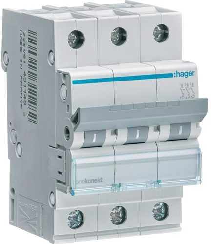 Automatinis jungiklis Hager MC310 (10A, 3P, 400V, 6kA)