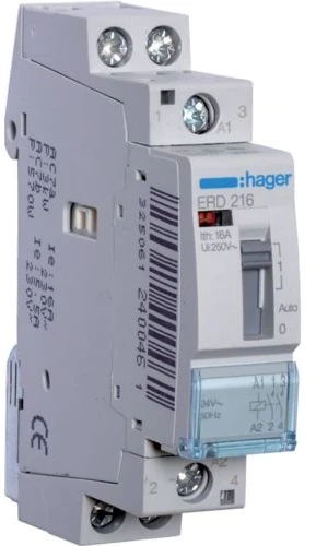 Hager MONTAVIMO RELĖ 24VAC 2NO 16A