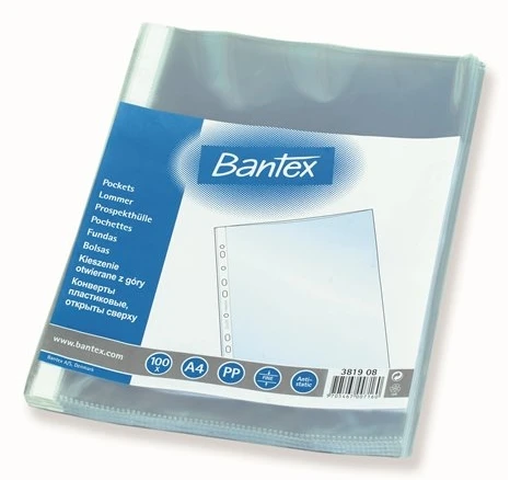 Bantex Crystal vokeliai A4 formato PP folija (100 vnt.)