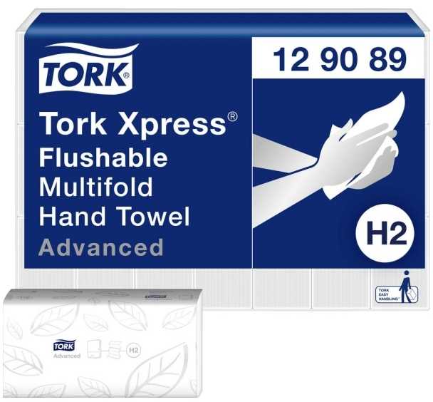 „Tork H2 Advanced“ nuplaunami dvisluoksniai popieriniai rankšluosčiai, 21 vnt. x 200 vnt.
