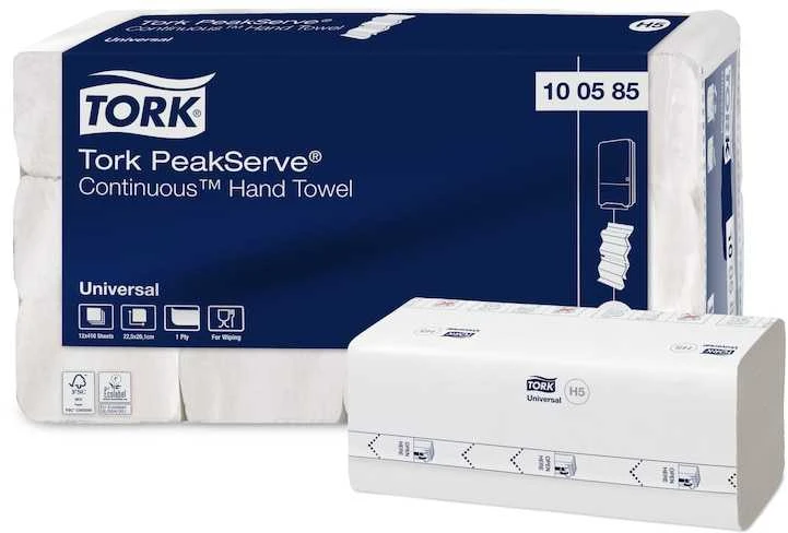 Tork Tork PeakServe Continuous - Popieriaus rankšluostis didelio intensyvumo vietose, H5 - Baltieji