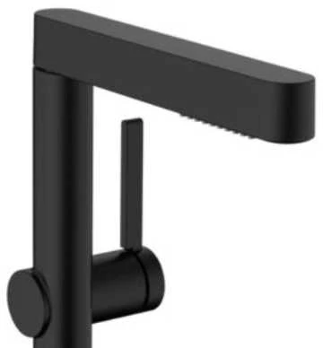 Praustuvo maišytuvas su ištraukiamu purkštuvu Hansgrohe Finoris 76063670, juodas matinis