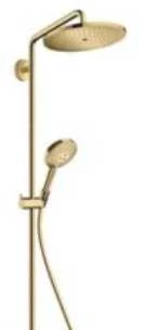 Hansgrohe Croma Select S 280 1jet termostatinė dušo sistema su rankiniu dušeliu Raindance Select S 120 3jet. polished auksinis optic