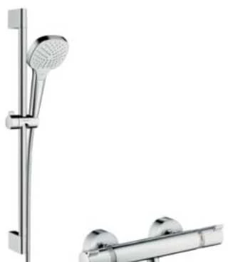 Dušo rinkinys Hansgrohe Croma pasirinkimas E stumdomas su termostatine baterija balta (27081400)