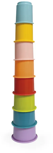 Happy HAPPY BABY Rainbow rietuvės puodeliai 8 vnt.