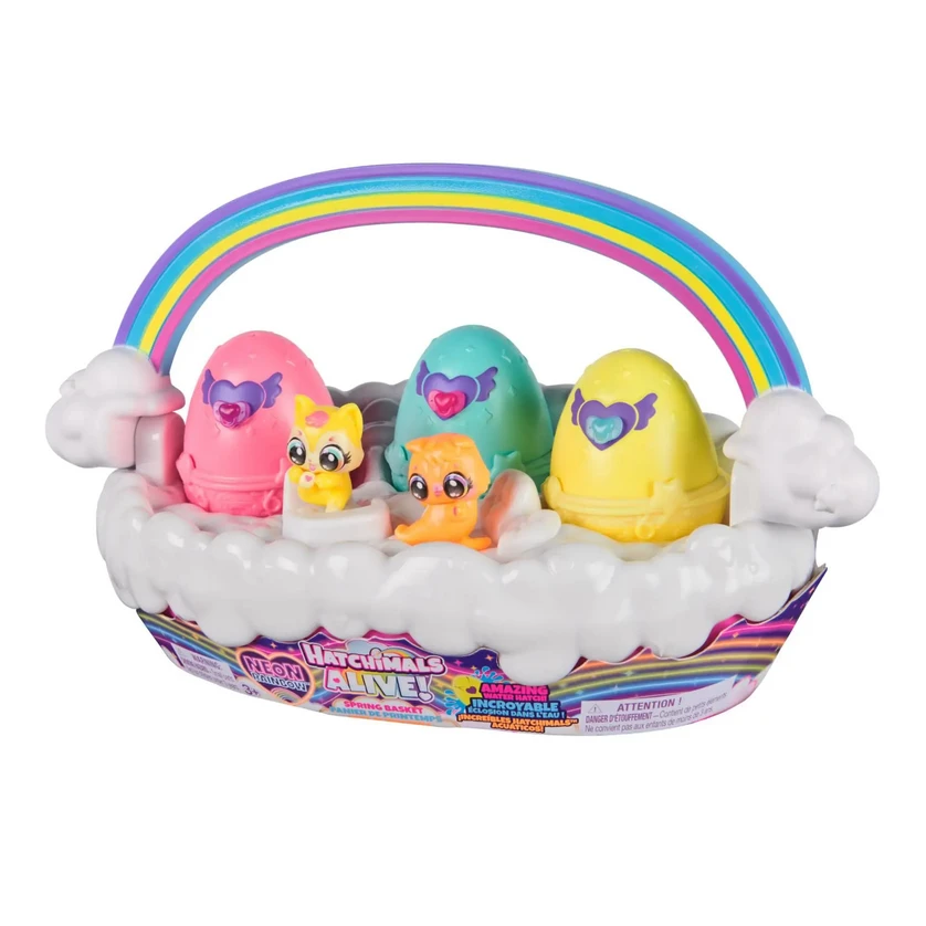 Žaislinis krepšelis Hatchimals Alive Neon Rainbow