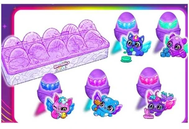 Žaislinių figurėlių rinkinys Hatchimals Alive Neon Rainbow Carton