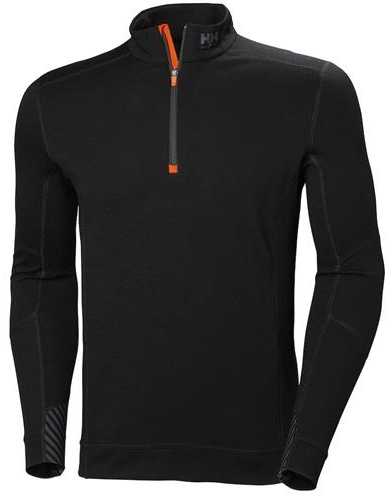 Helly Hansen Lifa Merino Zip Juodas termo marškinėliai