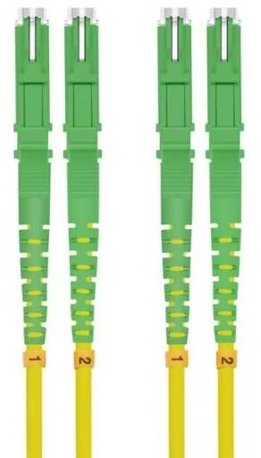 helos LWL Patchkabel OS2 Duplex E2000® APC (LSH)-E2000 APC (LSH) 9/125µm gelb 3m