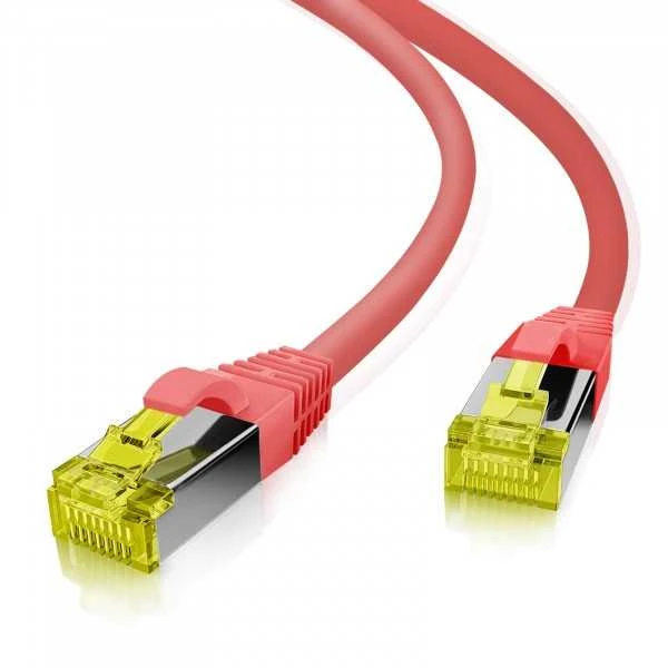 „Helos“ jungiamasis kabelis „Cat 6a Superflex S/FTP RJ45“, raudonas, 30m, AWG27/7 GHMT