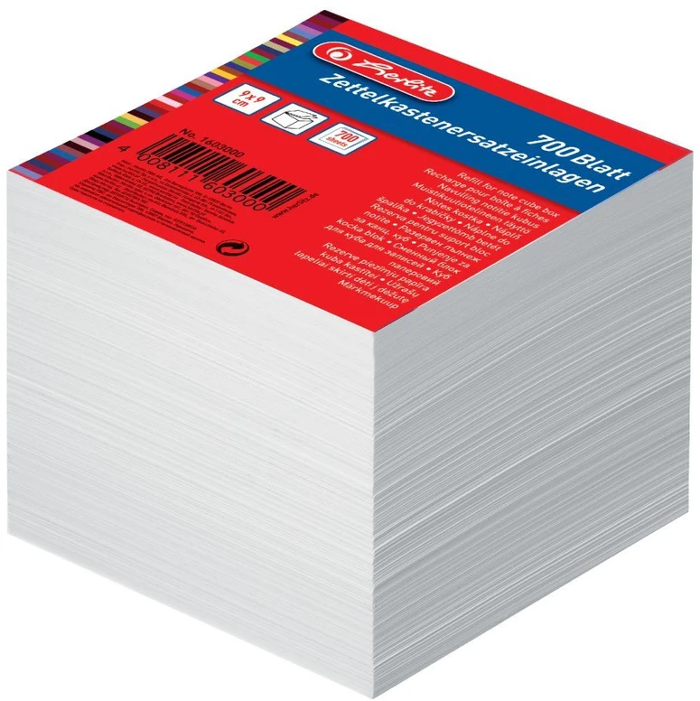 Herlitz Notes kostka 9/9 700 kartek balta