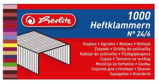 Herlitz Zszywka No24/6 ocynkowana blister 2x1000 vnt (8760522)
