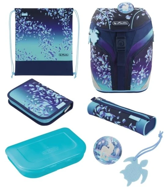 Herlitz SoftLight Plus Greenline Mėlyna Ice mokyklinės kuprinės rinkinys Mergaitei Poliesteris Mėlyna, Tamsiai mėlyna (jūreiviška)