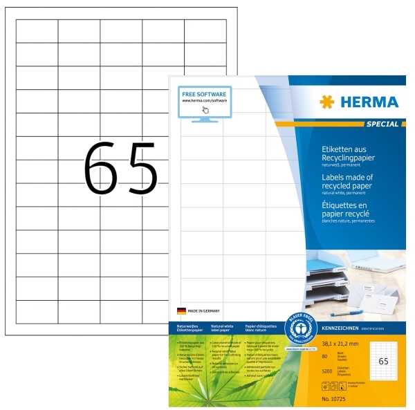Herma Etykiety A4 38,1x21,2 mm Rec.Mėlyna Anioł 5200 St.