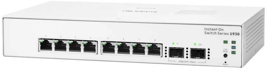 Šakotuvas Hewlett Packard (HP) HPE Aruba Instant On 1930 JL680A valdomas komutatorius, 8 Gigabit prievadai, 2 SFP