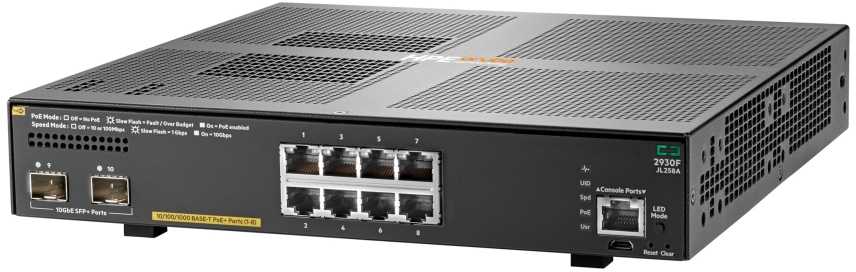 Šakotuvas Hewlett Packard (HP) Jungiklis HP Aruba 2930F 8G (JL258A)