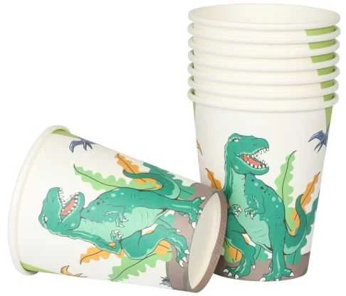 Hisabjoker Ab Dinozaurų popieriniai puodeliai, 8 vnt.