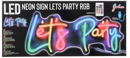 „Let's Party“ RGB LED neoninis skydelis pakuotėje