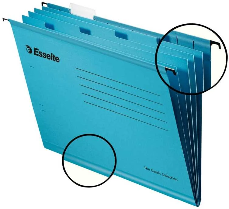 Esselte Kartotekinis vokas Esselete Standart, A4, su 4 skirtukais, mėlynos spalvos, 1vnt
