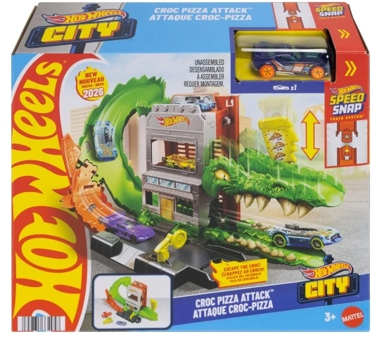 Mattel Žaislinis Hot Wheels automobilis krokodilo ataka picerijoje
