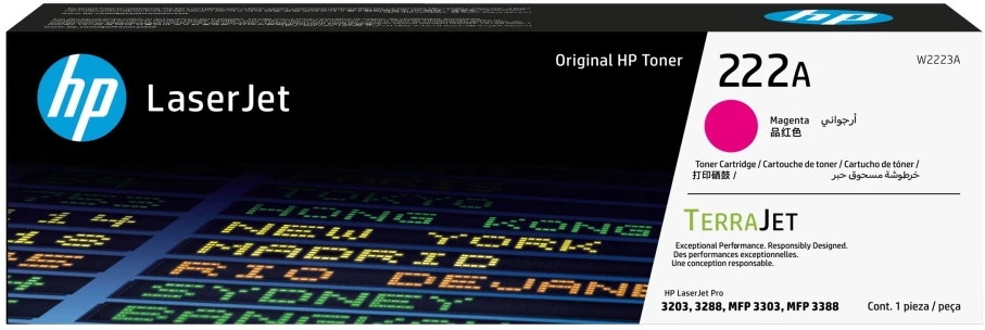 Toneris HP 222A - Purpurinė - originalus - LaserJet - Tonerio kasetė (W2223A) - skirtas Color LaserJet Pro MFP 3302fdn, MFP 3303fdw