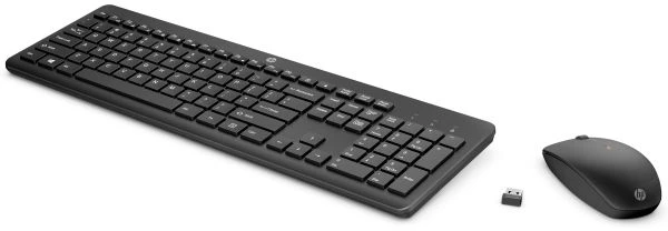 HP 235 Belaidė klaviatūra ir pelė Combo, Full-size (100%), Wireless, RF belaidė, Juodas, su pele
