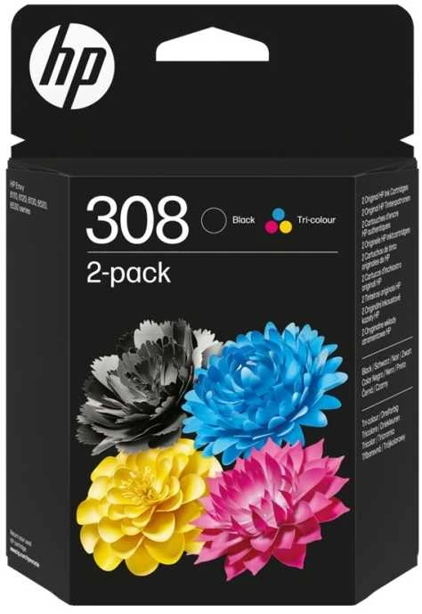 HP 308 juoda i spalva dwupak 6L6S6UE