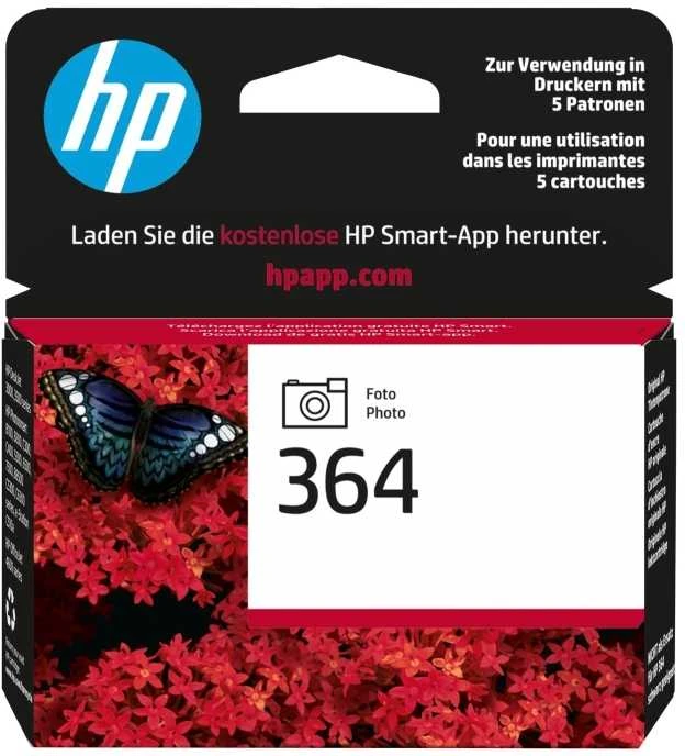 HP 364 originali nuotraukų rašalo kasetė, standartinio našumo, nuotraukų juoda, dažų pagrindo rašalas, 1 vnt., 130 puslapių