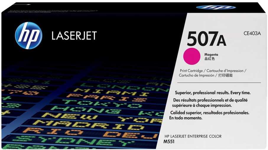 Hewlett Packard (HP) HP 507A Magenta Toneris Cartridge, 6000 puslapių, skirta HP LaserJet Enterprise 500 color M551