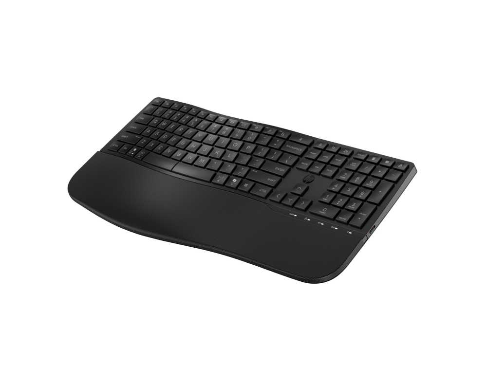 HP 680 Comfort dviejų režimų klaviatūra, pilno dydžio (100%), belaidė, RF belaidė + Bluetooth, stūmoklinė klavišų jungtis, QWERTY, juoda