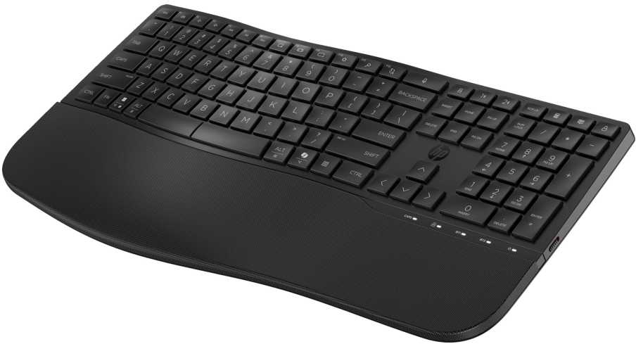 HP 680 Comfort dviejų režimų klaviatūra, viso dydžio (100 %), belaidė, radijo dažnių belaidė + „Bluetooth“, QWERTY, juoda