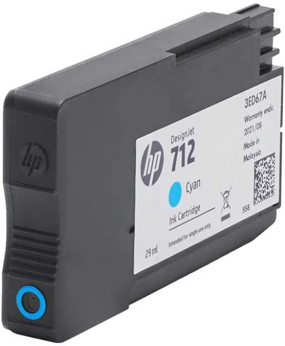 Hewlett Packard (HP) HP 712 žydro rašalo kasečių pakuotė, 3 vnt., 29 ml, skirtos „DesignJet Studio“, T210, T230, T250, T630, T650