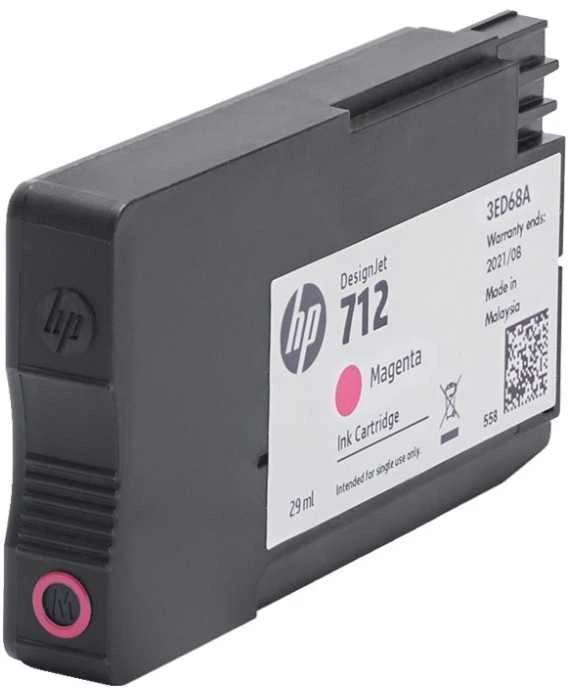 Hewlett Packard (HP) HP 712 rausvos spalvos 3 rašalo kasečių pakuotė, 29 ml, skirtos „DesignJet Studio“, T210, T230, T250, T630, T650